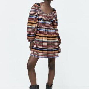 Zara Women's dress Multi color stripes SZ S